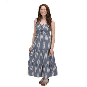 COTTON RYE Aztec Print Sleeveless Maxi Dress Blue Size Small
